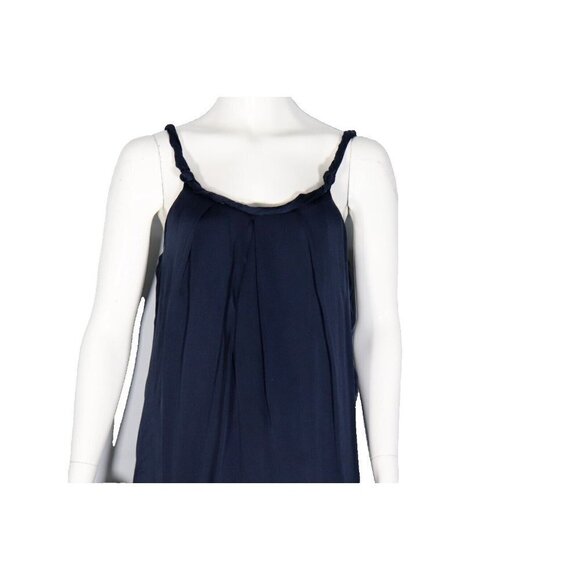 Graham & Spencer Women Small Navy Blue Silk Slip Dress Mini Knotted Strap Dress - Picture 2 of 7